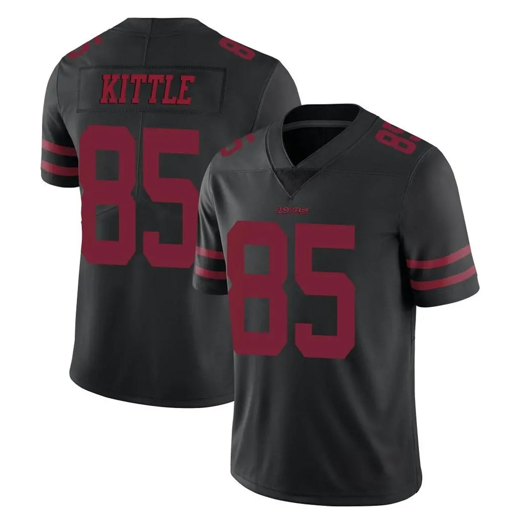 SF.49ers #85 George Kittle Player Black Alternate Limited Vapor Untouchable Home Game Edoa Stitched Jerseys