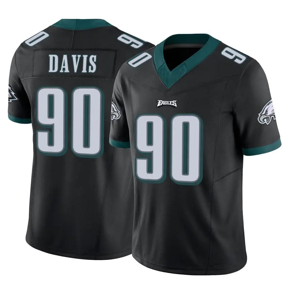P.Eagles #90 Jordan Davis Player Black Limited Vapor F.U.S.E. Home Game Edoa Stitched Jerseys