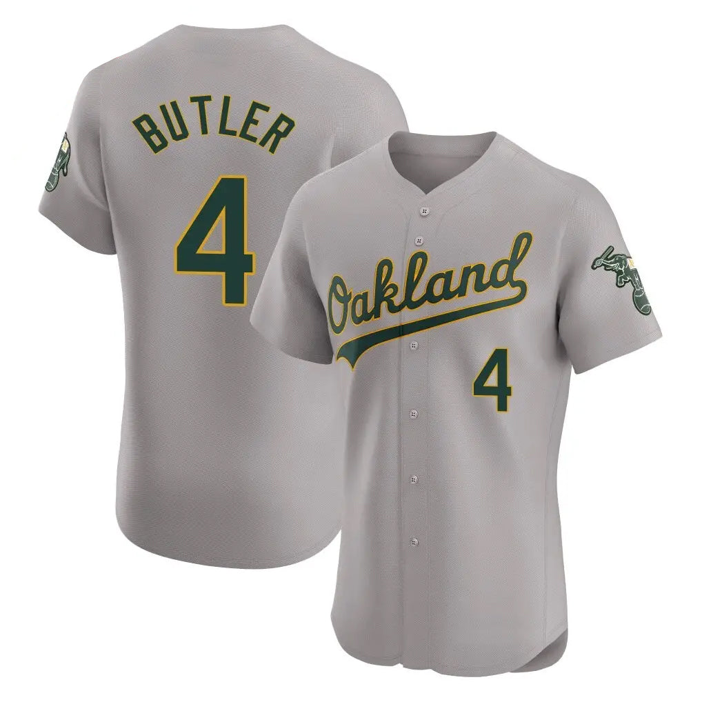 Athletics #4 Lawrence Butler Player Gray Road Limited Elite Home Game Edoa Stitched Jerseys