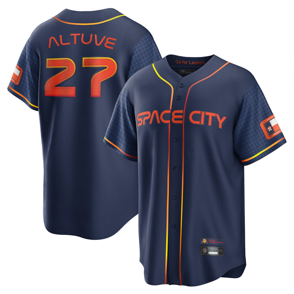 H.Astros #27 Jose Altuve Player Navy City Connect Home Game Edoa Stitched Jerseys
