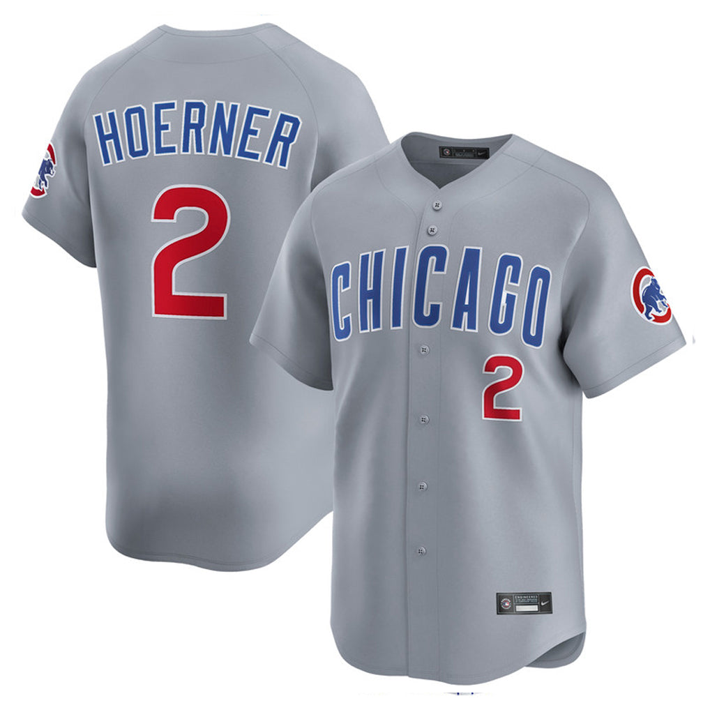 C.Cubs #2 Nico Hoerner Player Gray Road Limited Home Edoa Stitched Jerseys