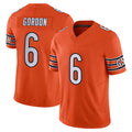 C.Bears #6 Kyler Gordon Player Orange Vapor F.U.S.E. Limited Home Game Edoa Stitched Jerseys