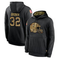 C.Browns #32 Jim Brown Player Black Salute to Service Pullover Hoodies Limited Edoa Stitched Jerseys