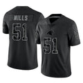 C.Panthers #51 Sam Mills Player Black Limited Reflective Game Edoa Stitched Jerseys