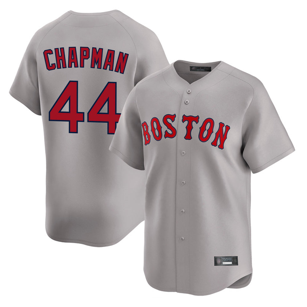 B.Red Sox #44 Aroldis Chapman Player Gray Road Limited Home Game Edoa Stitched Jerseys