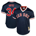 B.Red Sox #34 David Ortiz Player Navy Cooperstown Collection Mesh T-shirt Home Edoa Stitched Jerseys