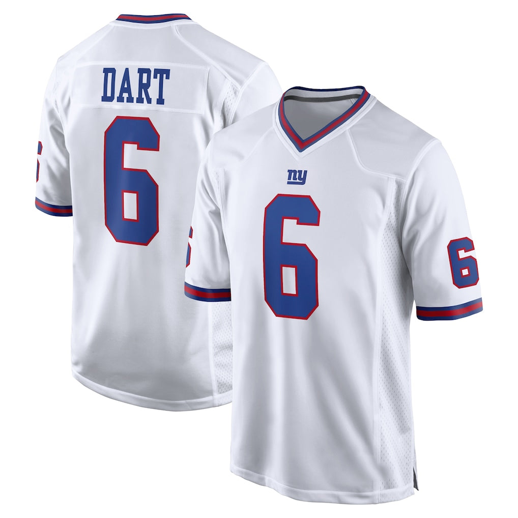 NY.Giants #6 Jaxson Dart Player White Game Home Edoa Stitched Jerseys