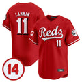 C.Reds #11 Barry Larkin Player Red Vapor Premier Limited Home Edoa Stitched Jerseys