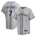 C.Rockies #7 Matt Holliday Player Gray Game Home Edoa Stitched Jerseys