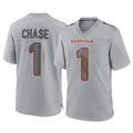C.Bengals #1 Ja'Marr Chase Player Gray Atmosphere Fashion Game Edoa Stitched Jerseys