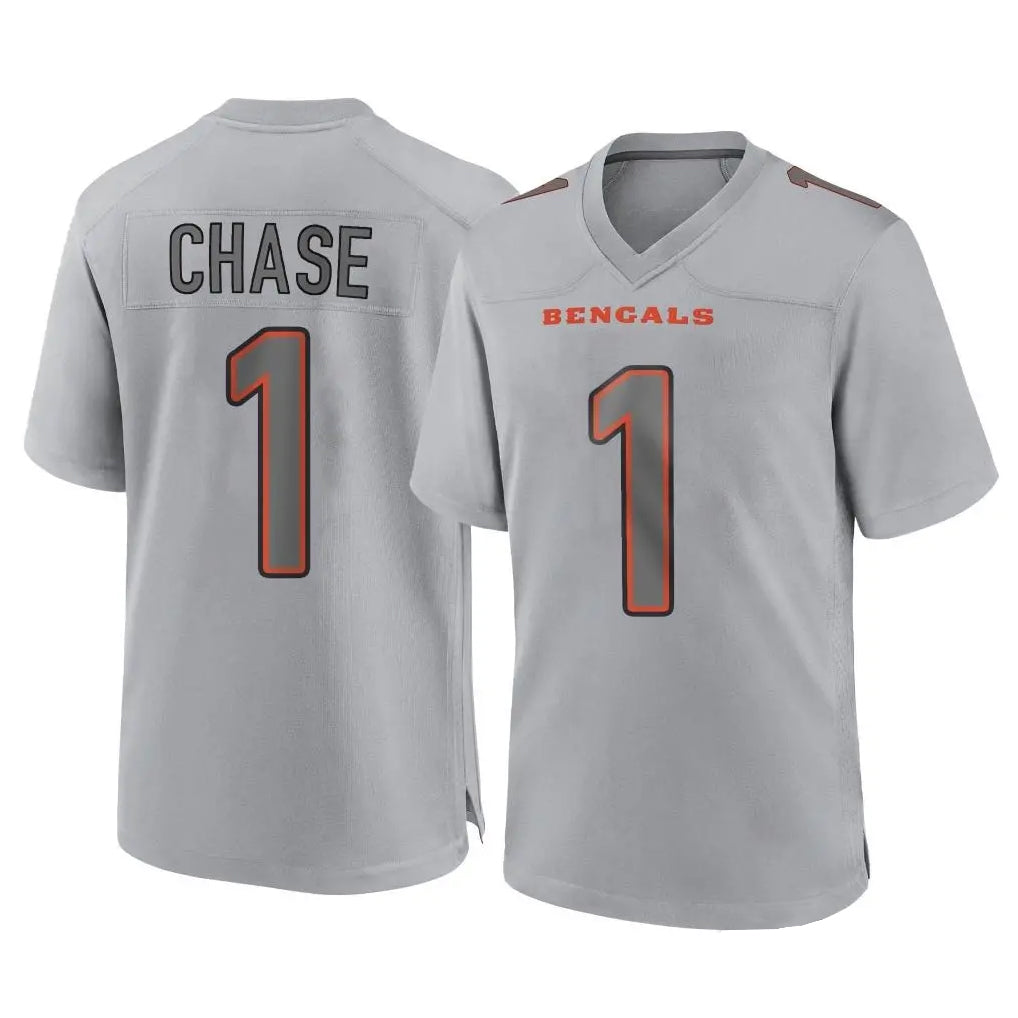 C.Bengals #1 Ja'Marr Chase Player Gray Atmosphere Fashion Game Edoa Stitched Jerseys
