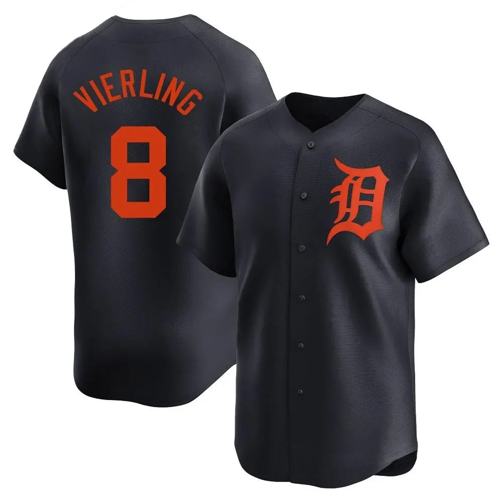 D.Tigers #8 Matt Vierling Player Navy Home Limited Edoa Stitched Jerseys