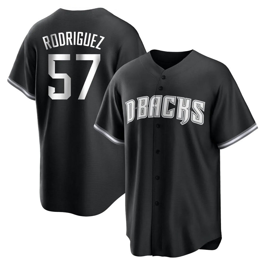 A.Diamondbacks #57 Eduardo Rodriguez Player Black Game Home Edoa Stitched Jerseys