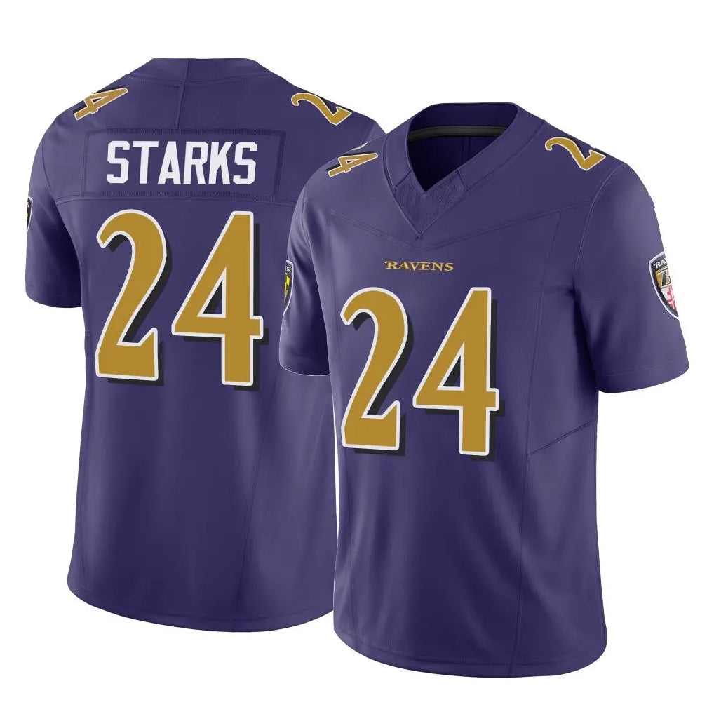 B.Ravens #24 Malaki Starks Player Purple Vapor F.U.S.E. Limited Edoa Stitched Jerseys