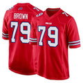 B.Bills #79 Spencer Brown Player Red Home Game Edoa Stitched Jerseys