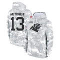 C.Panthers #13 John Metchie III Player Arctic Camo Salute to Service Pullover Hoodies Limited Game Edoa Stitched Jerseys