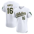 Athletics #16 Nick Kurtz Player White Limited Elite Home Game Edoa Stitched Jerseys