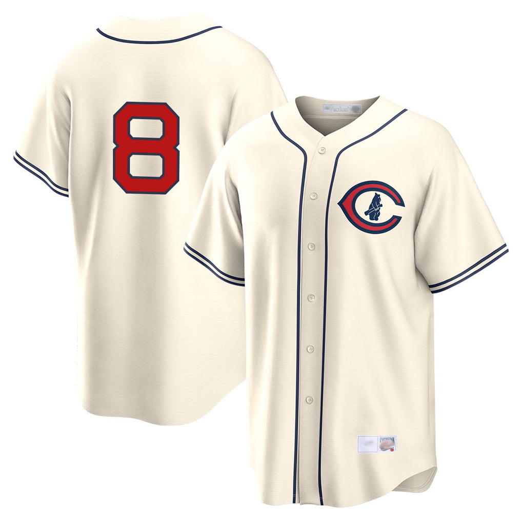 C.Cubs #8 Ian Happ Player Cream Field of Dreams Home Game Edoa Stitched Jerseys