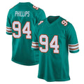 M.Dolphins #94 Jordan Phillips Player Aqua Alternate Home Game Edoa Stitched Jerseys