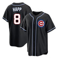 C.Cubs #8 Ian Happ Player Black Fashion Out Game Edoa Stitched Jerseys