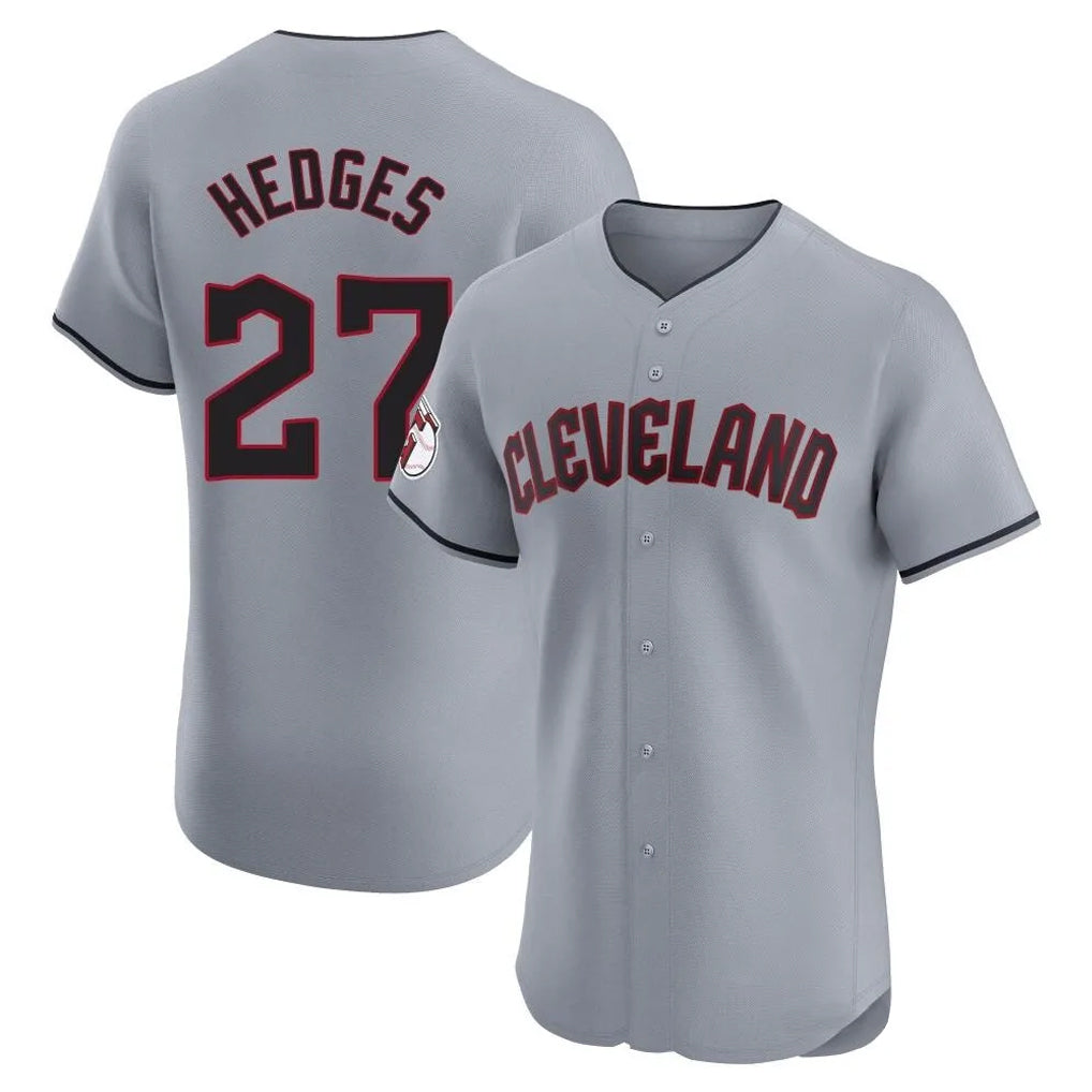 C.Guardians #27 Austin Hedges Player Gray Road Limited Elite Home Edoa Stitched Jerseys