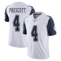 D.Cowboys #4 Dak Prescott Player White-Navy Limited Color Rush Vapor Untouchable Home Game Edoa Stitched Jerseys