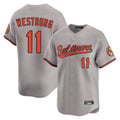 B.Orioles #11 Jordan Westburg Player Gray Limited Home Game Edoa Stitched Jerseys