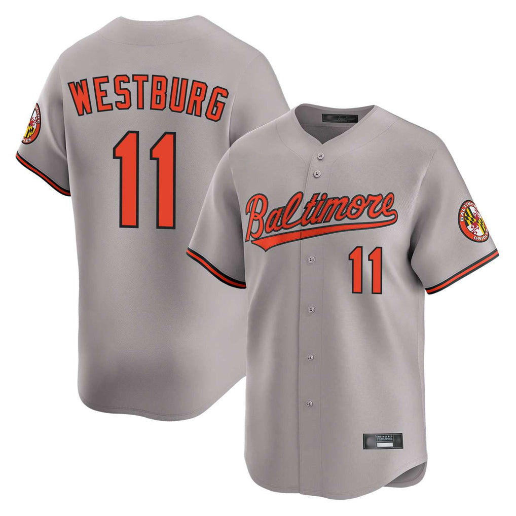 B.Orioles #11 Jordan Westburg Player Gray Limited Home Game Edoa Stitched Jerseys