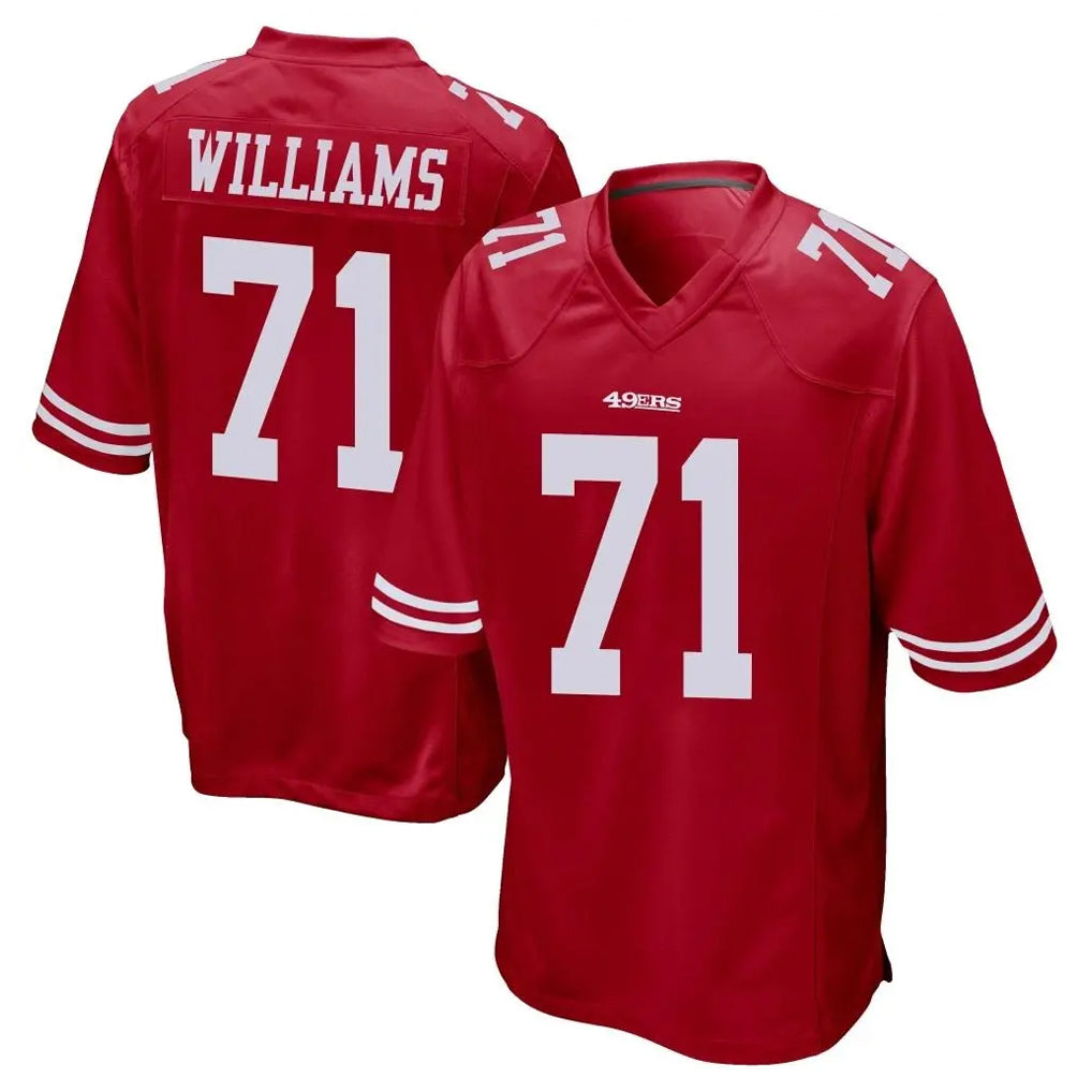 SF.49ers #71 Trent Williams Player Red Home Game Edoa Stitched Jerseys