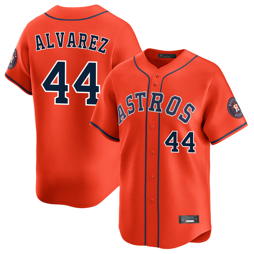 H.Astros #44 Yordan Alvarez Player Orange Home Limited Edoa Stitched Jerseys