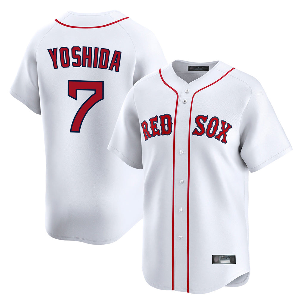 B.Red Sox #7 Masataka Yoshida Player White Limited Home Game Edoa Stitched Jerseys