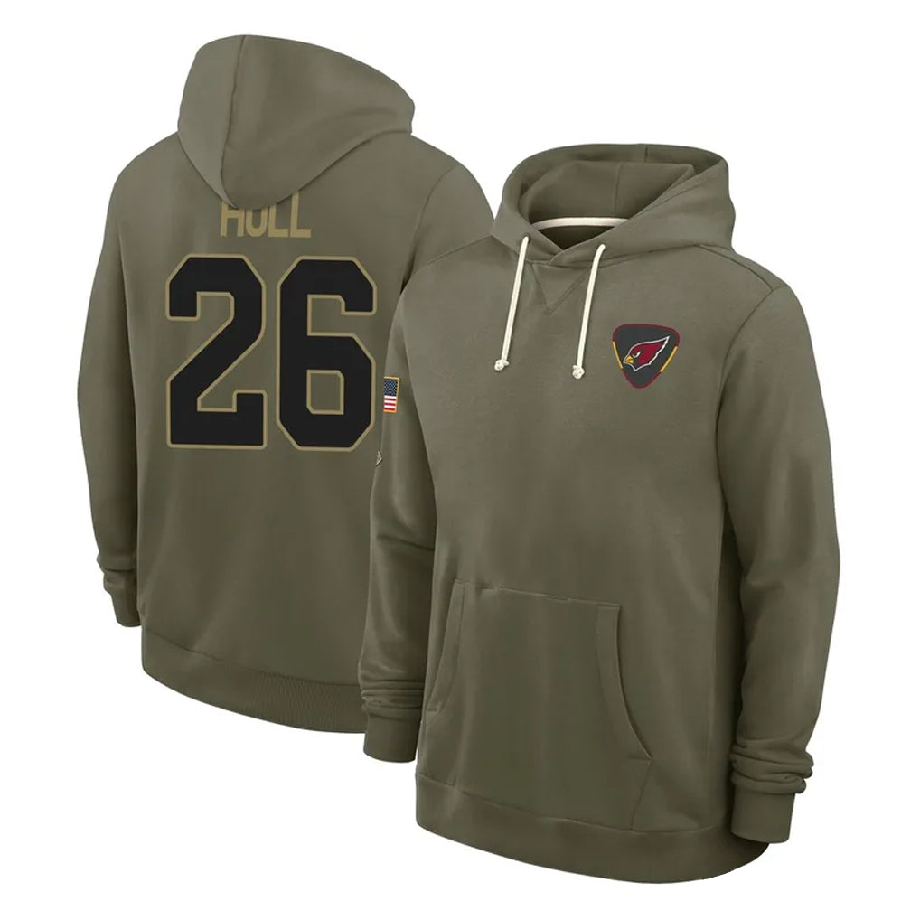 A.Cardinals #26 Evan Hull Player Olive Salute to Service Pullover Hoodies Limited Edoa Stitched Jerseys