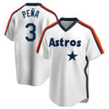 H.Astros #3 Jeremy Pe?a Player White Cooperstown Collection T-shirt Edoa Stitched Jerseys