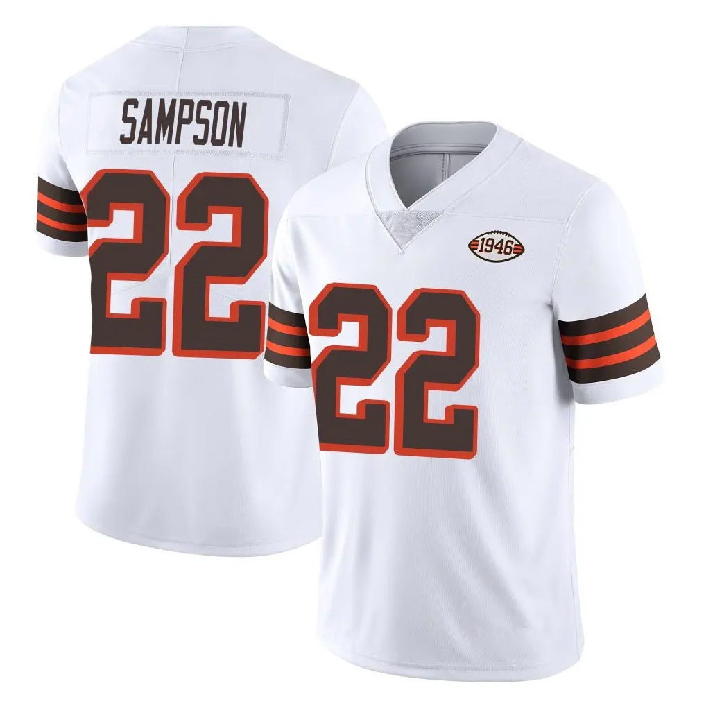 C.Browns #22 Dylan Sampson Player White Limited  Vapor 1946 Collection Alternate Game Edoa Stitched Jerseys