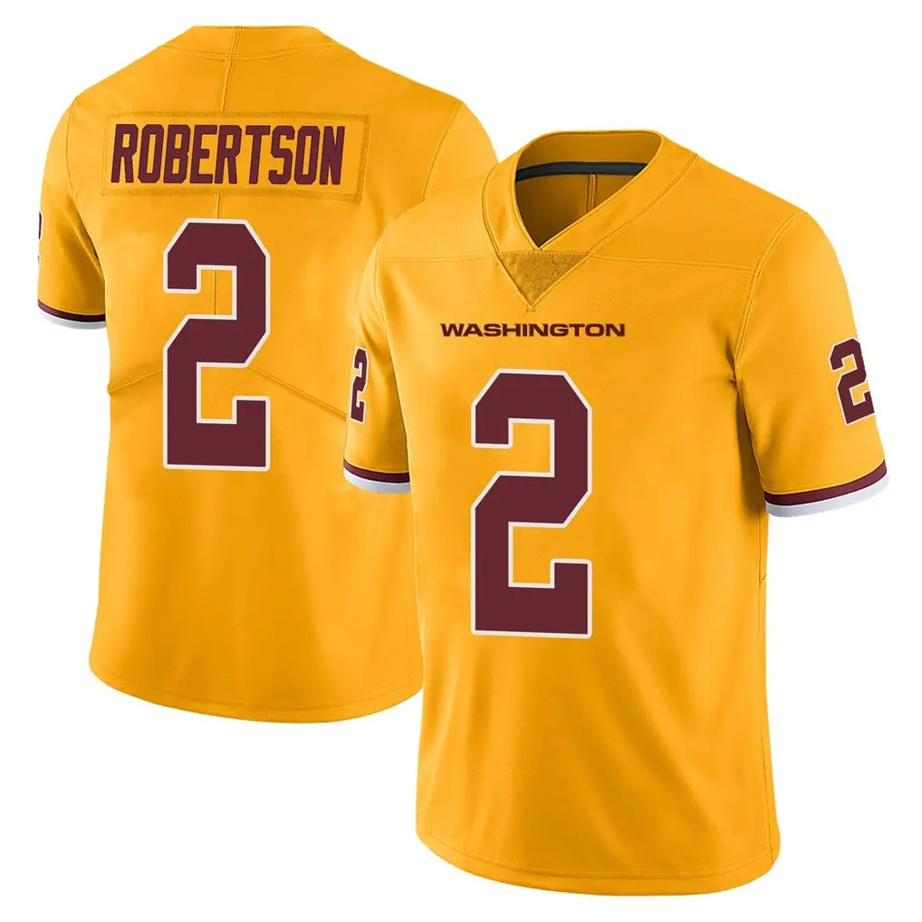 W.Commanders #2 Amik Robertson Player Gold Limited Color Rush Home Game Edoa Stitched Jerseys