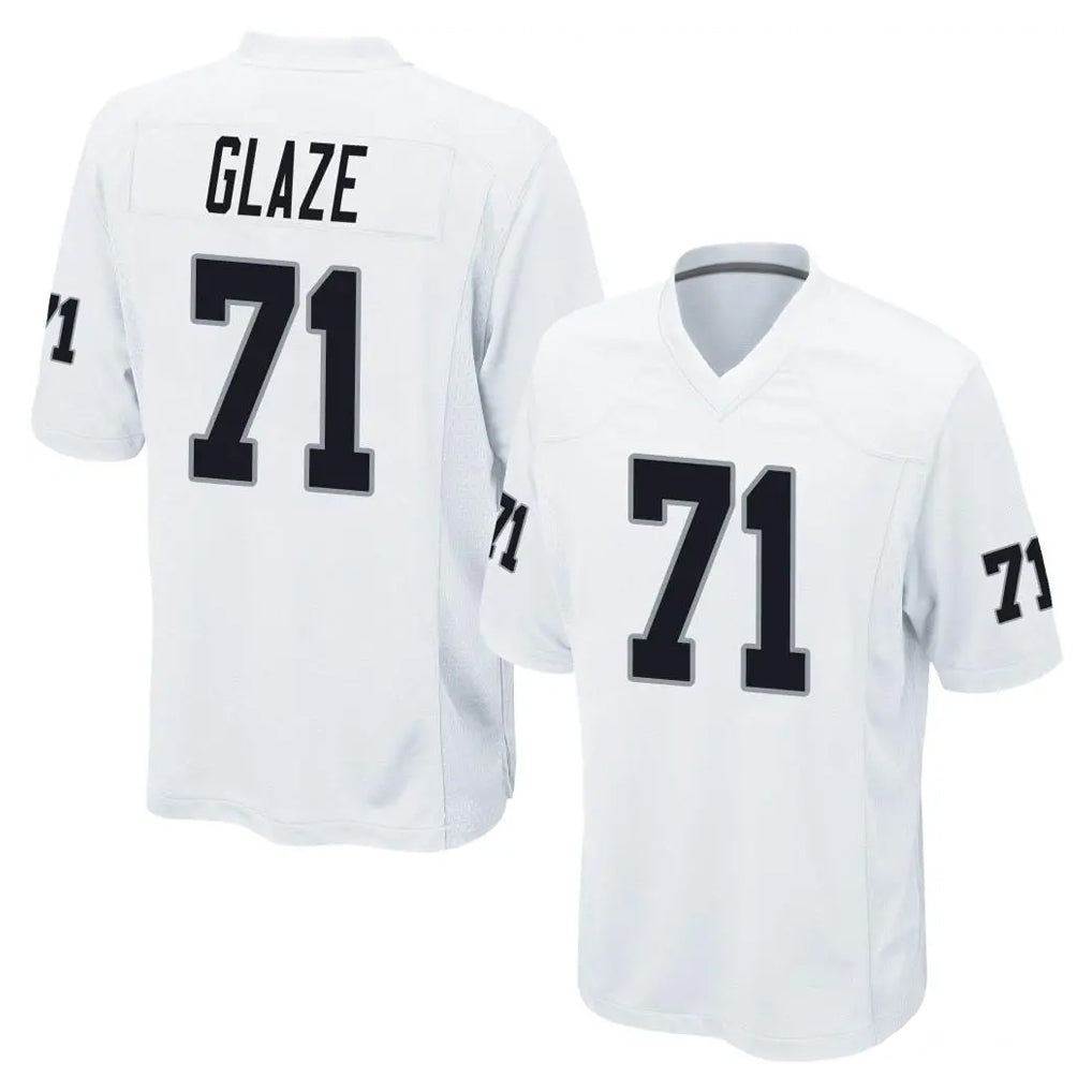 LV.Raiders #71 DJ Glaze Player White Home Game Edoa Stitched Jerseys