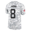 C.Panthers #8 Jaycee Horn Player Arctic Camo Salute to Service Limited Game Edoa Stitched Jerseys