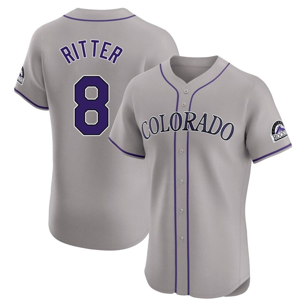 C.Rockies #8 Ryan Ritter Player Gray Limited Elite Home Edoa Stitched Jerseys