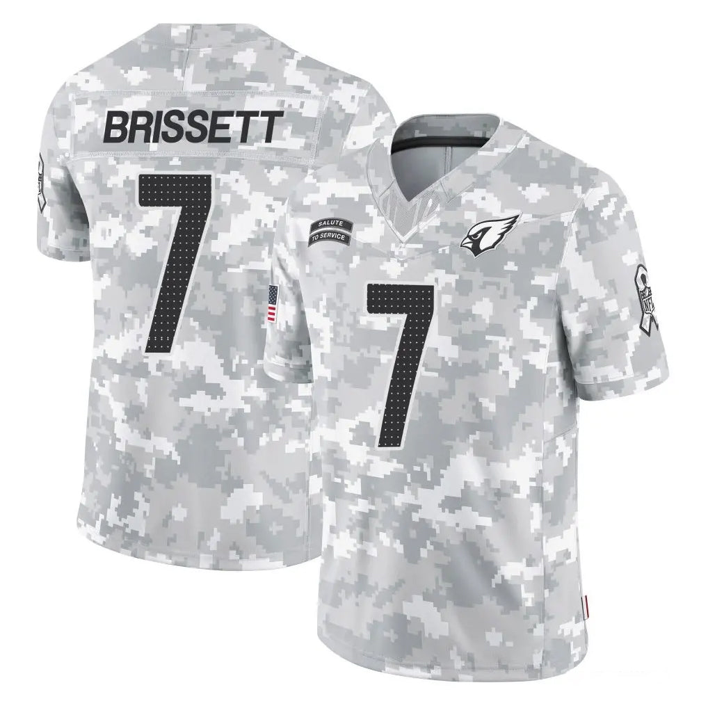 A.Cardinals #7 Jacoby Brissett Player Arctic Camo Limited Salute To Service Home Game Edoa Stitched Jerseys
