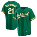 Athletics #21 Tyler Soderstrom Player Kelly Green Home Game Edoa Stitched Jerseys