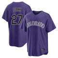 C.Rockies #27 Jordan Beck Player Purple Game Home Edoa Stitched Jerseys