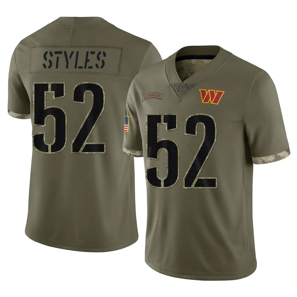 W.Commanders #52 Sonny Styles Player Olive Salute To Service Limited Home Game Edoa Stitched Jerseys