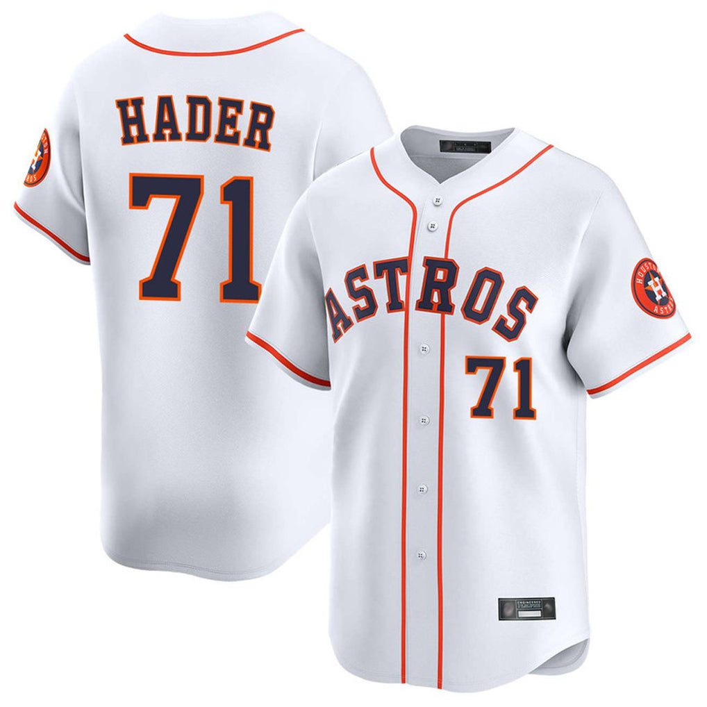 H.Astros #71 Josh Hader Player White Home Limited Edoa Stitched Jerseys