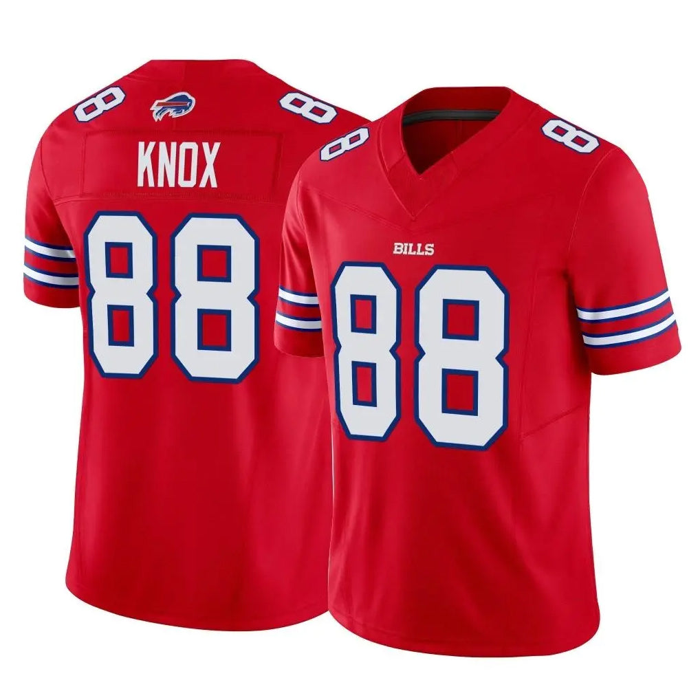 B.Bills #88 Dawson Knox Player Red Vapor F.U.S.E. Limited Home Game Edoa Stitched Jerseys