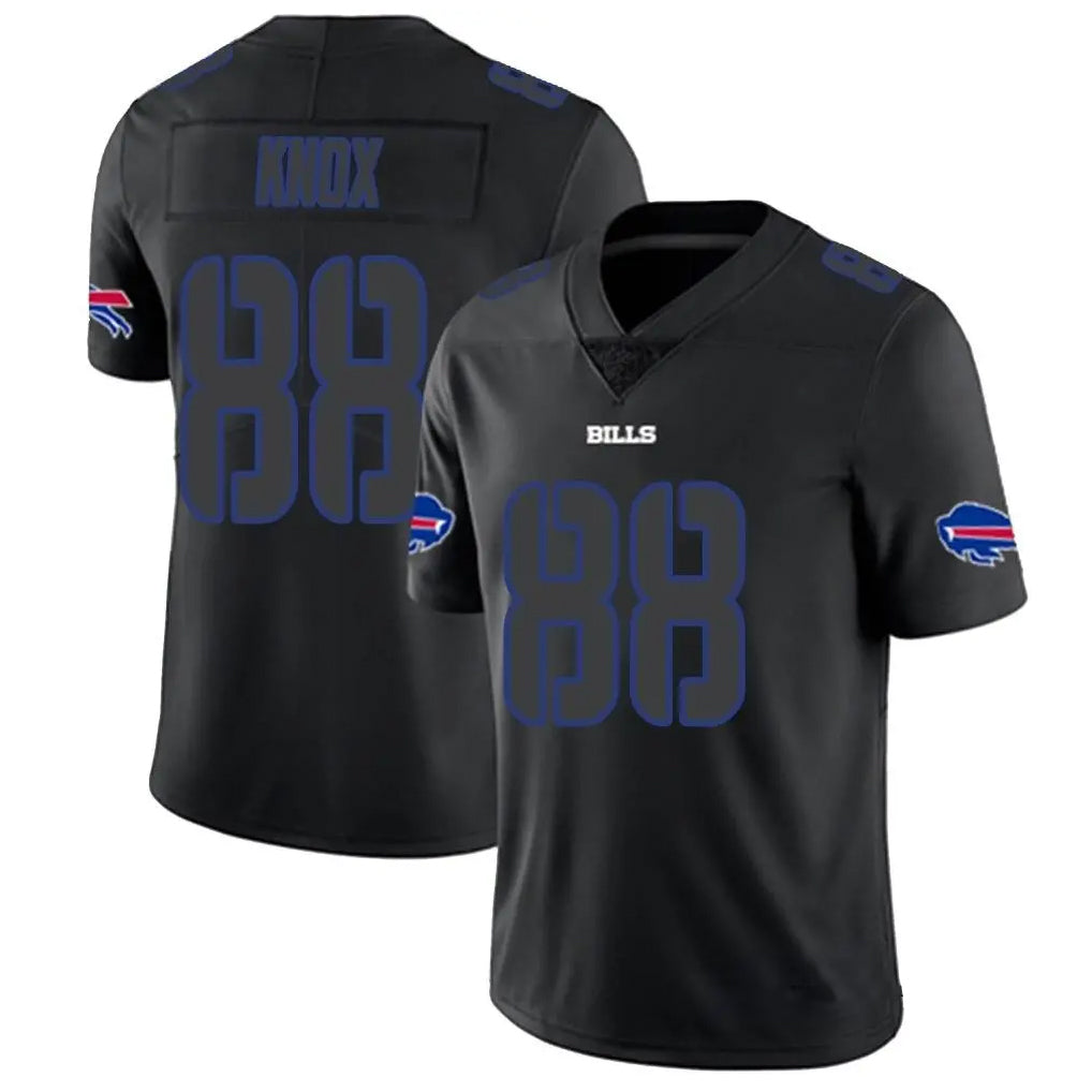 B.Bills #88 Dawson Knox Player Black Impact Limited Edoa Stitched Jerseys