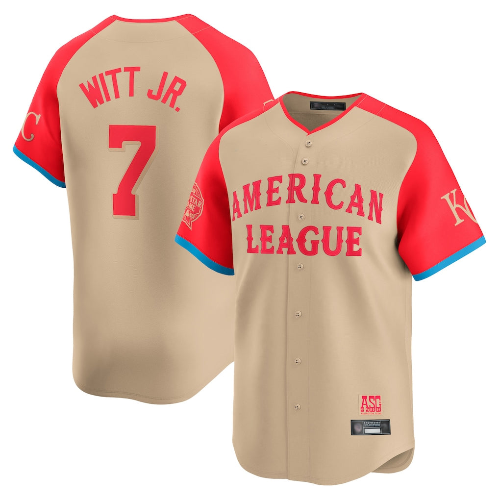 KC.Royals #7 Bobby Witt Jr. Player Cream American League All-Star Game Limited Home Edoa Stitched Jerseys
