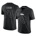 D.Broncos #73 Frank Crum Player Black Reflective Limited Edoa Stitched Jerseys