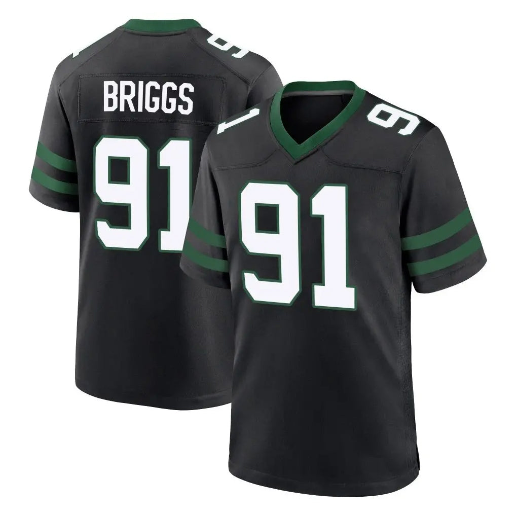 NY.Jets #91 Jowon Briggs Player Black Legacy Home Game Edoa Stitched Jerseys