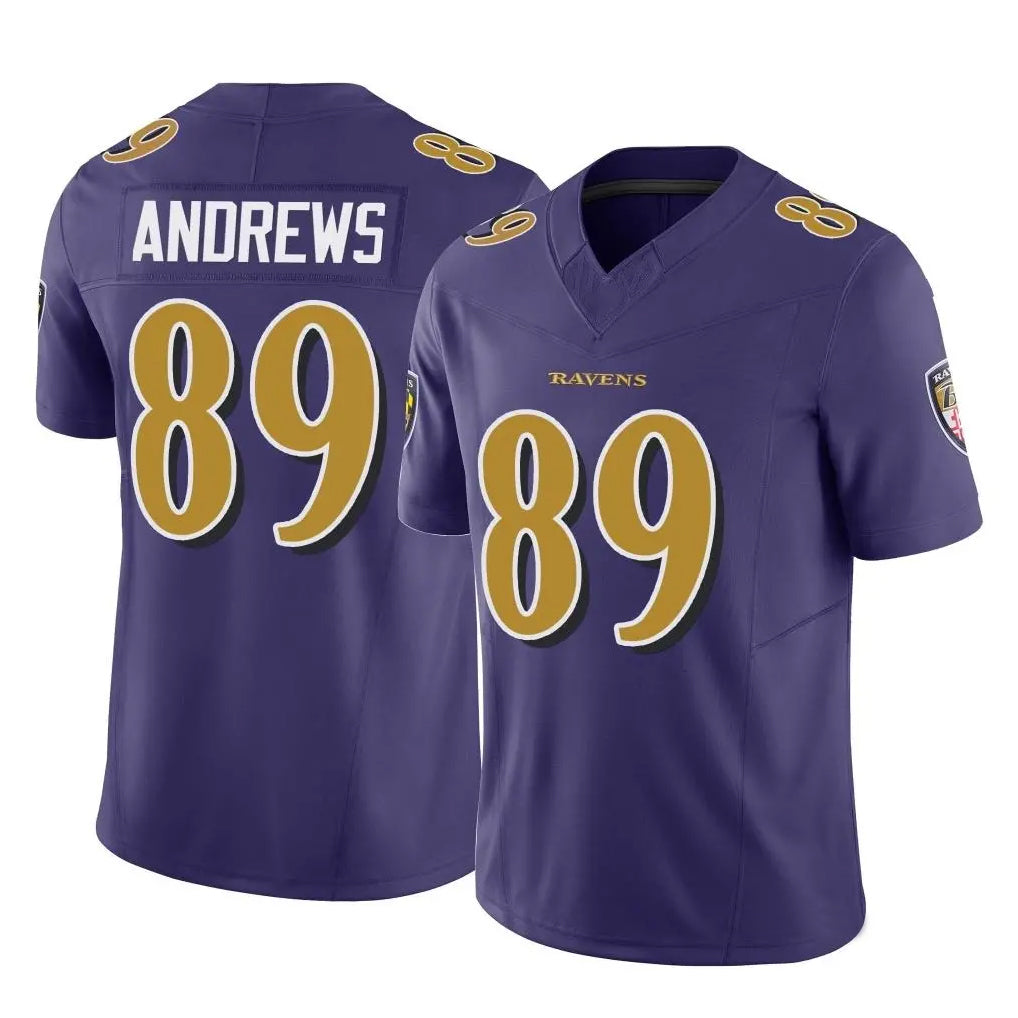 B.Ravens #89 Mark Andrews Player Purple Vapor F.U.S.E. Limited Game Edoa Stitched Jerseys