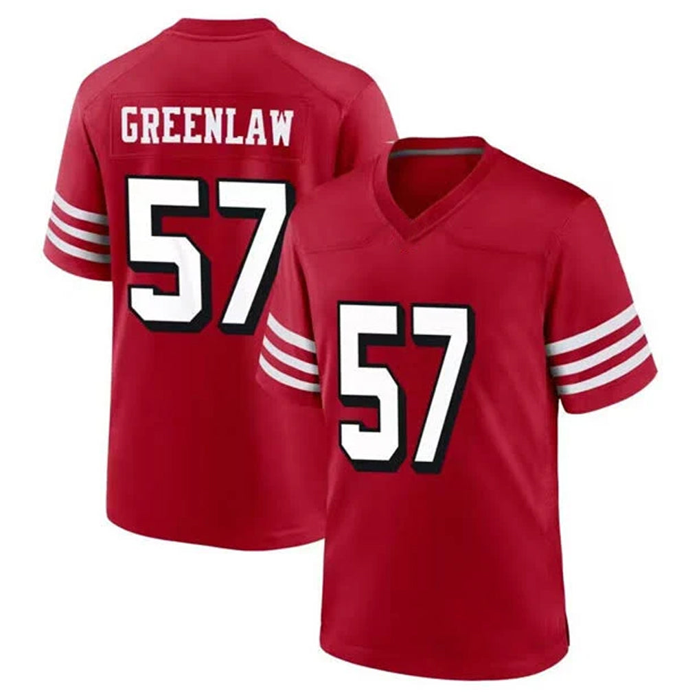 SF.49ers #57 Dre Greenlaw Player Red Limited Alternate Home Game Edoa Stitched Jerseys